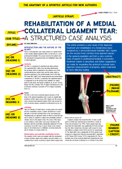 Rehabilitation of a medial collateRal ligament teaR