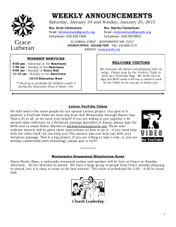 Weekly Announcements 1/25/15