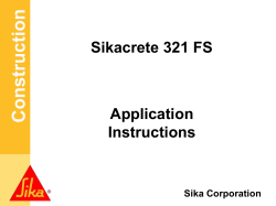 Construction Sika Corporation Sikacrete 321 FS