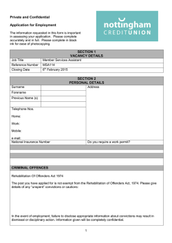 APPLICATION FOR EMPLOYMENT
