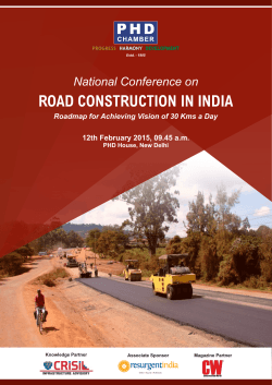 road construction in india - PHD Chamber of Commerce and Industry