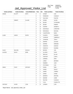 Jail Approved Visitor List