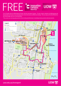 route map - University of Wollongong