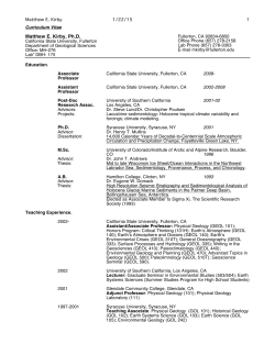 CV - Department of Geological Sciences