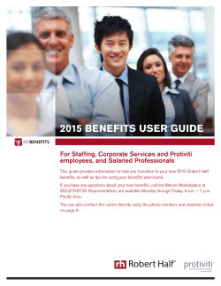 2015 BENEFITS USER GUIDE