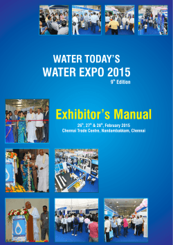 Exhibitor Manual - Water Expo 2015