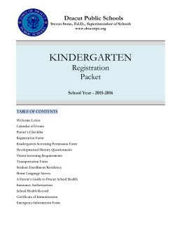 Kindergarten Registration Packet 2015-2016