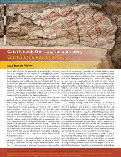 Çatal Newsletter #21, January 2015 Çatal Bülteni #21, Ocak 2015
