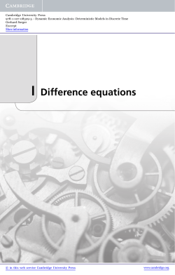 I Difference equations - Cambridge University Press