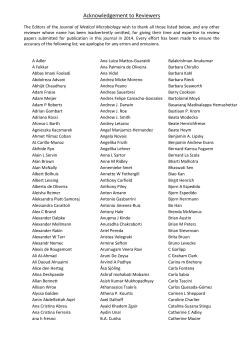 Acknowledgement to Reviewers - Journal of Medical Microbiology