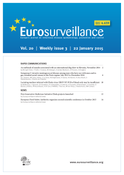 Vol. 20 | Weekly issue 3 | 22 January 2015