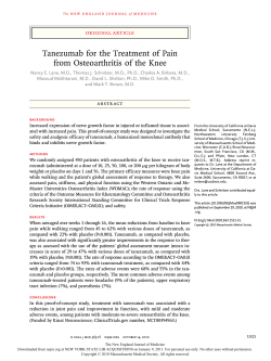 Tanezumab for the Treatment of Pain from Osteoarthritis of the Knee