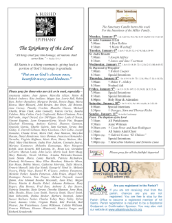 The Epiphany of the Lord The Epiphany of the Lord