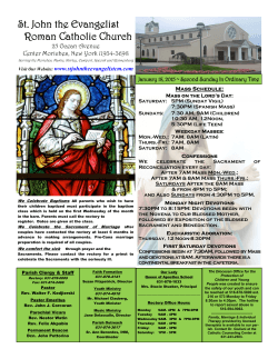 Bulletin - St. John the Evangelist Roman Catholic Church