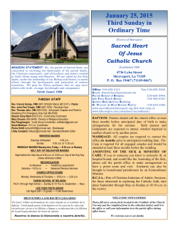 Sunday Bulletin - Sacred Heart of Jesus Church