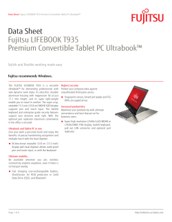 Data Sheet Fujitsu LIFEBOOK T935 Premium Convertible Tablet PC