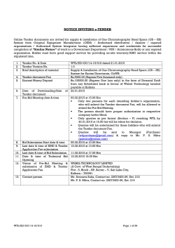 NOTICE INVITING e-TENDER - Webel Technology Limited