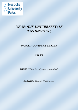 Theories of property taxation &ndash; by Thomas Dimopoulos
