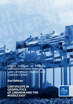 Certificate in Geopolitics of Lebanon and the Middle East