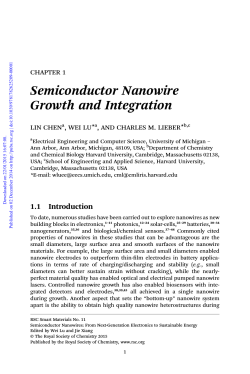 Semiconductor Nanowire Growth and Integration
