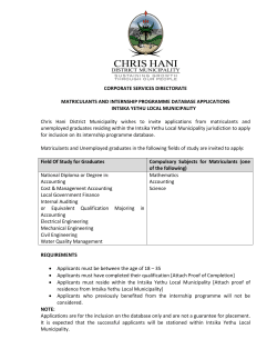 to Career Details - Chris Hani District Municipality