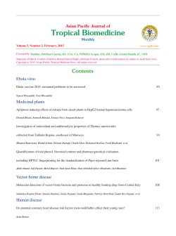 Content - Asian Pacific Journal of Tropical Biomedicine