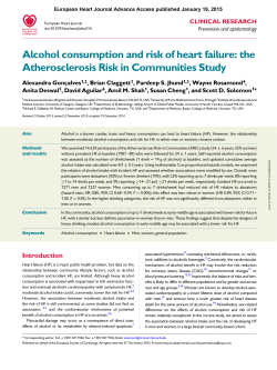 Alcohol consumption and risk of heart failure: the Atherosclerosis