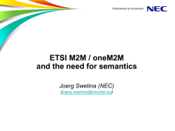 ETSI M2M / oneM2M and the need for semantics