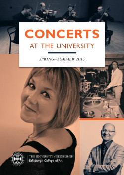 the Spring-Summer 2015 Concerts at the University