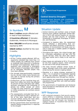 Situation Update WFP Response In Numbers Highlights