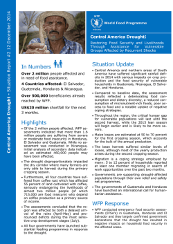 Situation Update WFP Response In Numbers Highlights