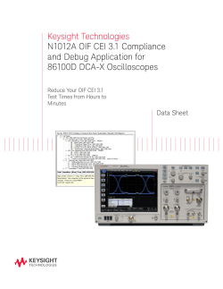 Keysight Technologies N1012A OIF CEI 3.1 Compliance and Debug