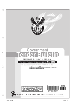 Tender Bulletin 2852 - South African Government