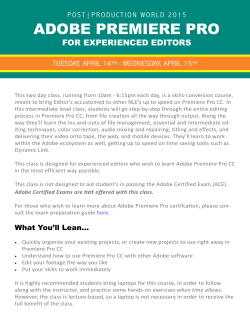 Adobe Premiere Pro CC for Experienced Editors