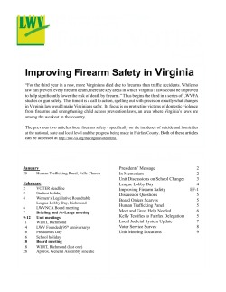 Our February Program focus is on Improving Firearm Safety in Virginia.
