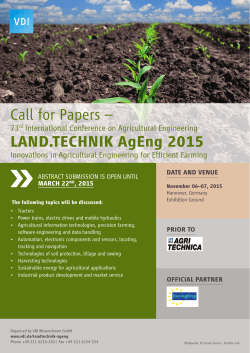 Call for Papers – LAND.TECHNIK AgEng 2015