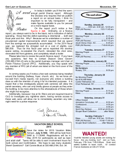 This weeks bulletin - Our Lady of Guadalupe Church