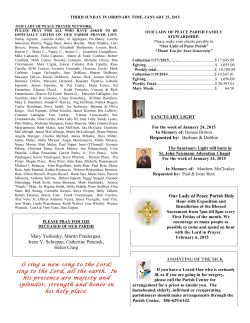 current weekly bulletin - Our Lady of Peace Parish