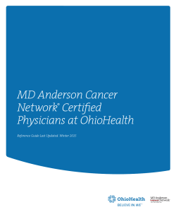 MD Anderson Cancer Network® Certified Physicians at OhioHealth