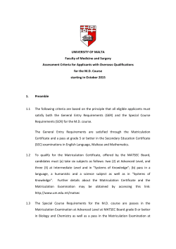 MD Assessment Criteria 2015