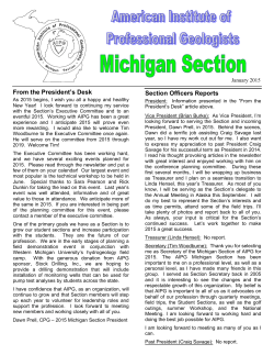 January 2015 - Michigan Section