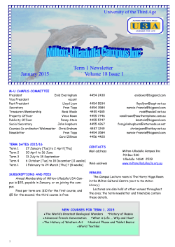 M-U U3A Newsletter for the current term