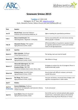Spring 2015 schedule - Aging Research Center