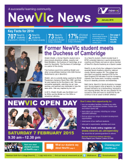 NewVIc News (January 2015) - Newham Sixth Form College