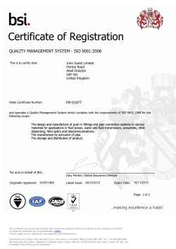 BSI Certificate - RIBA Product Selector