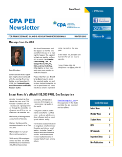 CPA PEI Newsletter - CPA Prince Edward Island
