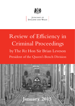 Review of Efficiency in Criminal Proceedings Final Report