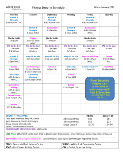 Fitness Drop-In Schedule