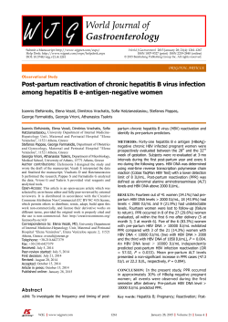 Post-partum reactivation of chronic hepatitis B virus infection among