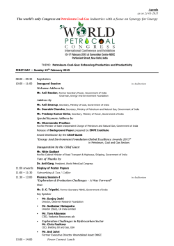 agenda of the - World PetroCoal Congress
